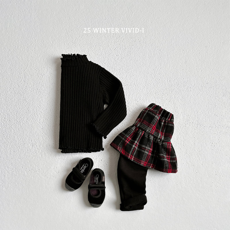 Vivid I - Korean Children Fashion - #kidsstore - Check Skirt Leggings - 12