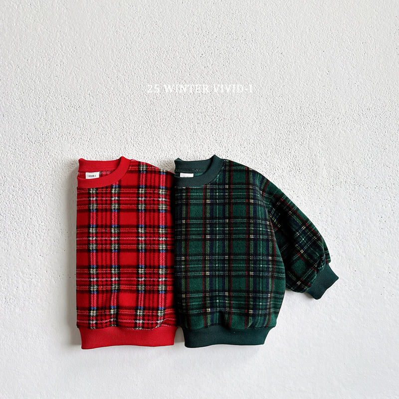 Vivid I - Korean Children Fashion - #kidsstore - Fleece Check Sweatshirt - 3