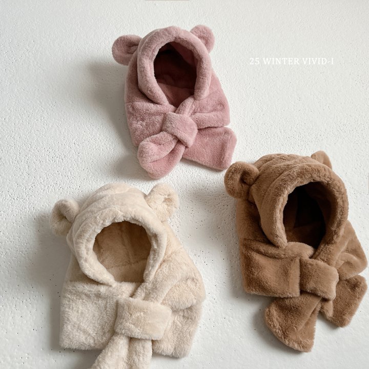 Vivid I - Korean Children Fashion - #kidsstore - Bear Hat Neck Warmer - 12