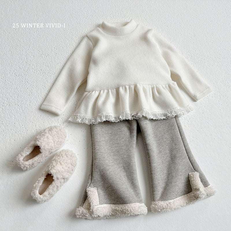 Vivid I - Korean Children Fashion - #kidsstore - Fleece Slit Pants - 8