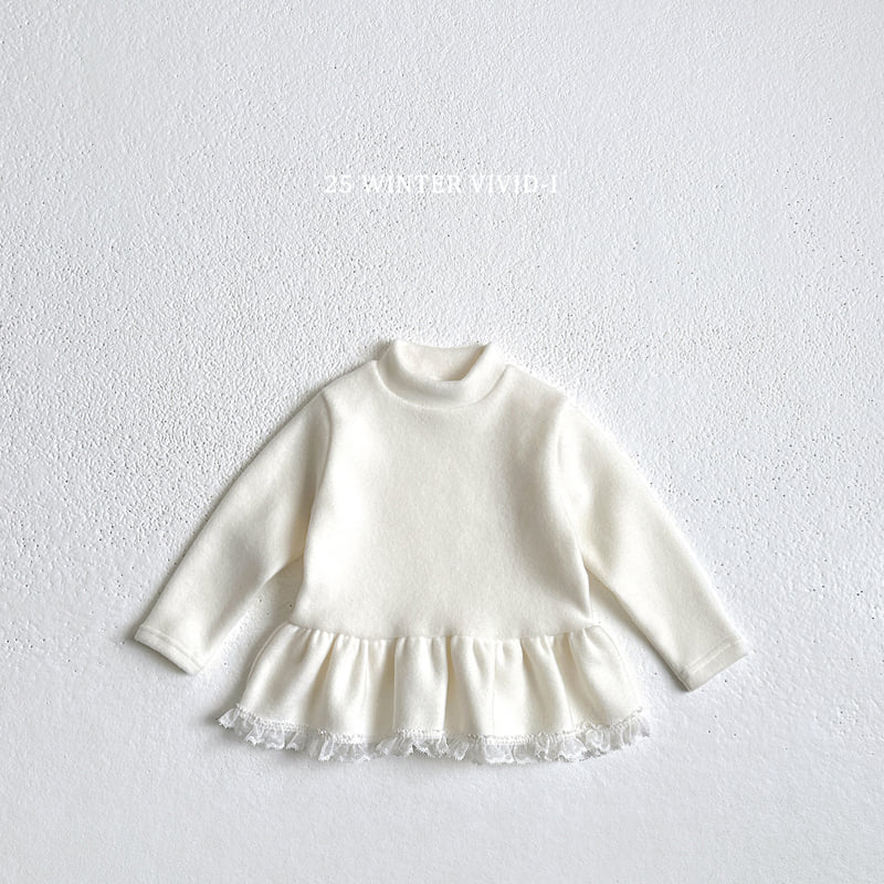 Vivid I - Korean Children Fashion - #kidsstore - Frill Mock Neck Tee - 3