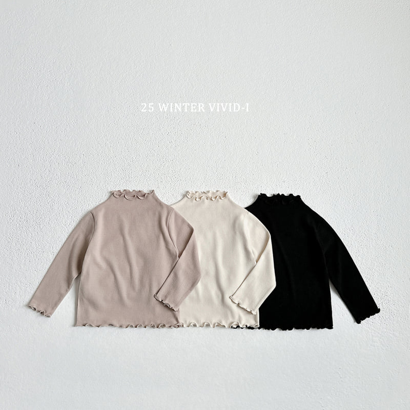 Vivid I - Korean Children Fashion - #kidsstore - Peach Fleece Wave Tee