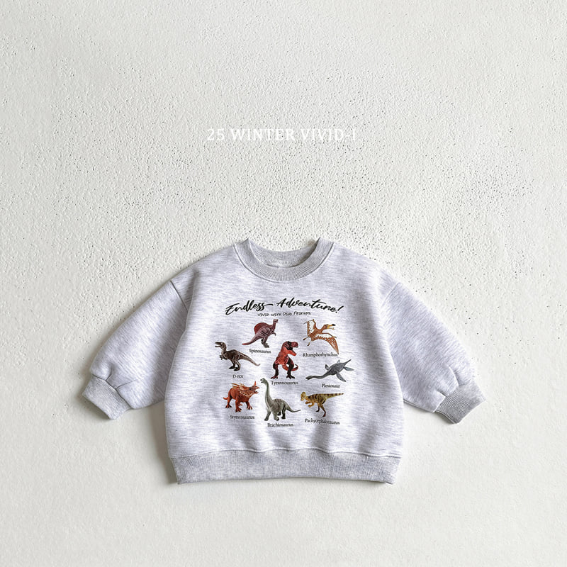 Vivid I - Korean Children Fashion - #kidsstore - Fleece Mini Dino Sweatshirt - 6