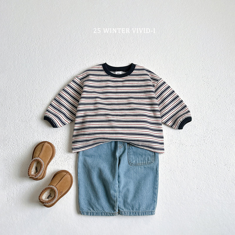 Vivid I - Korean Children Fashion - #kidsstore - Fleece Multi Stripe Sweatshirt - 6