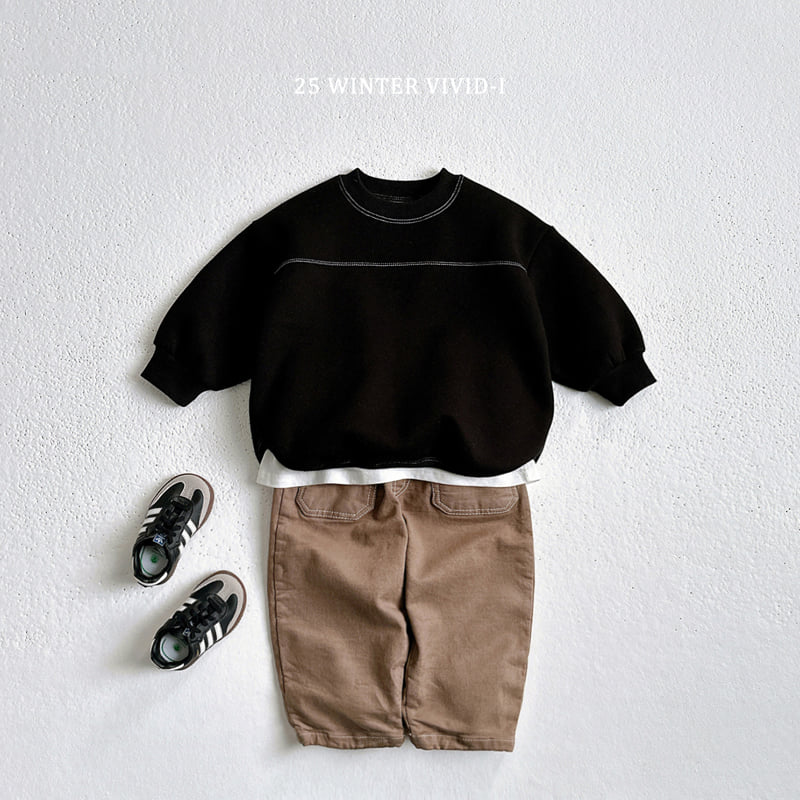 Vivid I - Korean Children Fashion - #kidzfashiontrend - Fleece Stitch Sweatshirt - 6