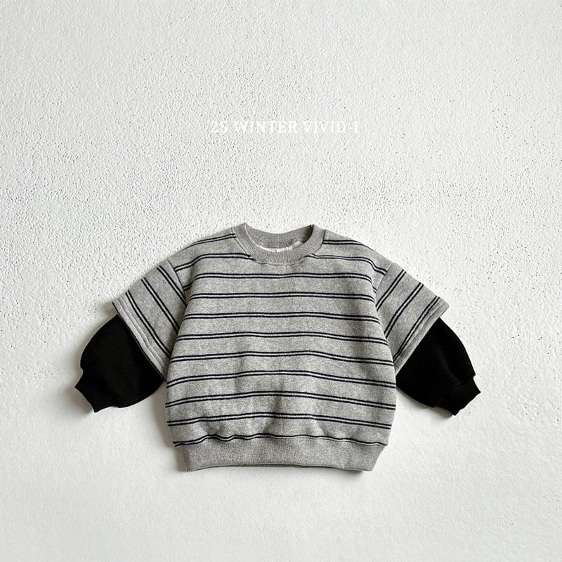 Vivid I - Korean Children Fashion - #kidzfashiontrend - Stripe Combo Sweatshirt - 5