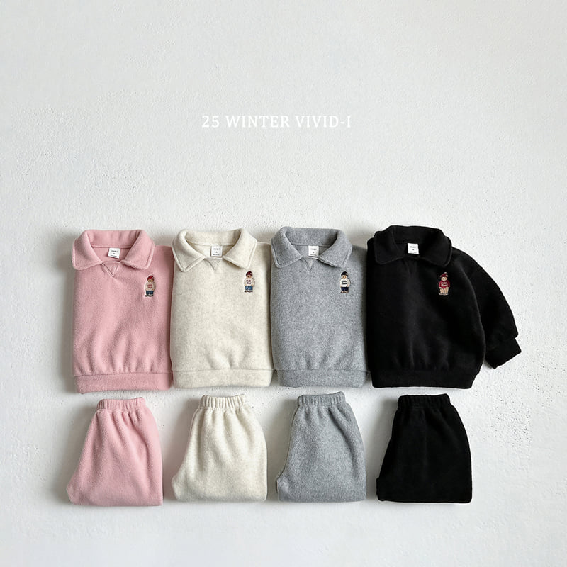 Vivid I - Korean Children Fashion - #kidzfashiontrend - Fleece Collar Set - 3