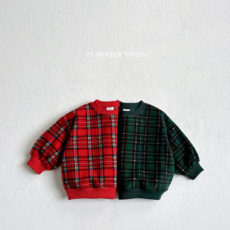 Vivid I - Korean Children Fashion - #kidsstore - Fleece Check Sweatshirt - 4