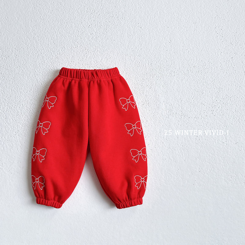Vivid I - Korean Children Fashion - #kidzfashiontrend - Ribbon Embroidery Jogger Pants - 5