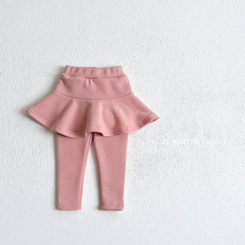 Vivid I - Korean Children Fashion - #kidzfashiontrend - Winter Fleece Skirt Leggings - 3