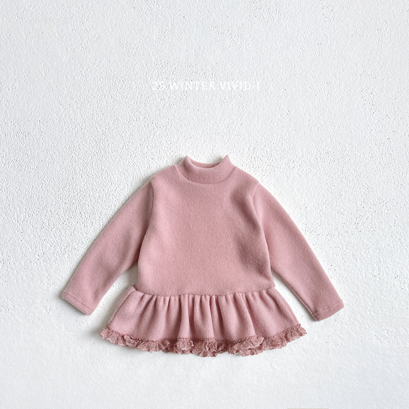 Vivid I - Korean Children Fashion - #kidsstore - Frill Mock Neck Tee - 4