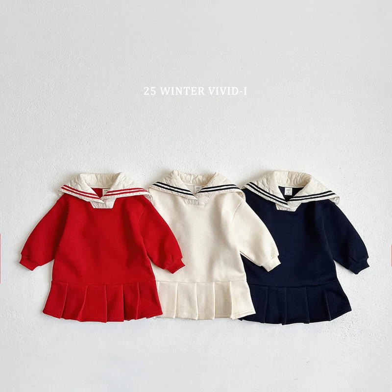 Vivid I - Korean Children Fashion - #kidzfashiontrend - Quilted Sailor One-piece