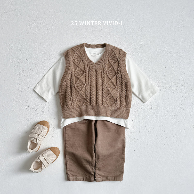 Vivid I - Korean Children Fashion - #kidzfashiontrend - Cable Knit Vest - 8