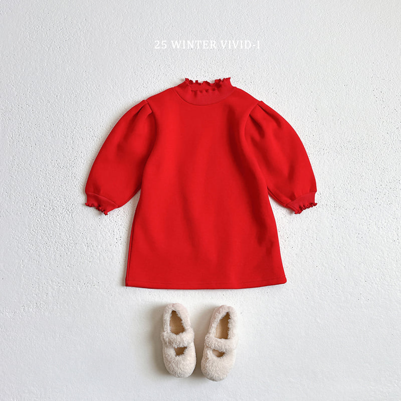 Vivid I - Korean Children Fashion - #kidzfashiontrend - Fleece Wave One-piece - 6
