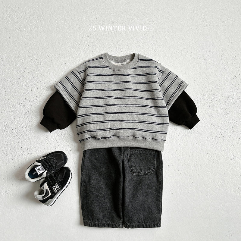 Vivid I - Korean Children Fashion - #littlefashionista - Stripe Combo Sweatshirt - 7