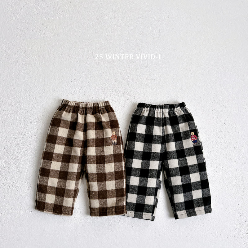 Vivid I - Korean Children Fashion - #Kfashion4kids - Check Bear Pants - 4
