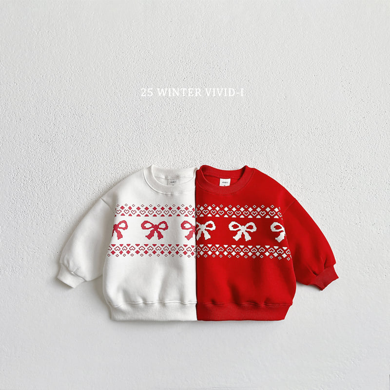 Vivid I - Korean Children Fashion - #littlefashionista - Ribbon Nordic Sweatshirt