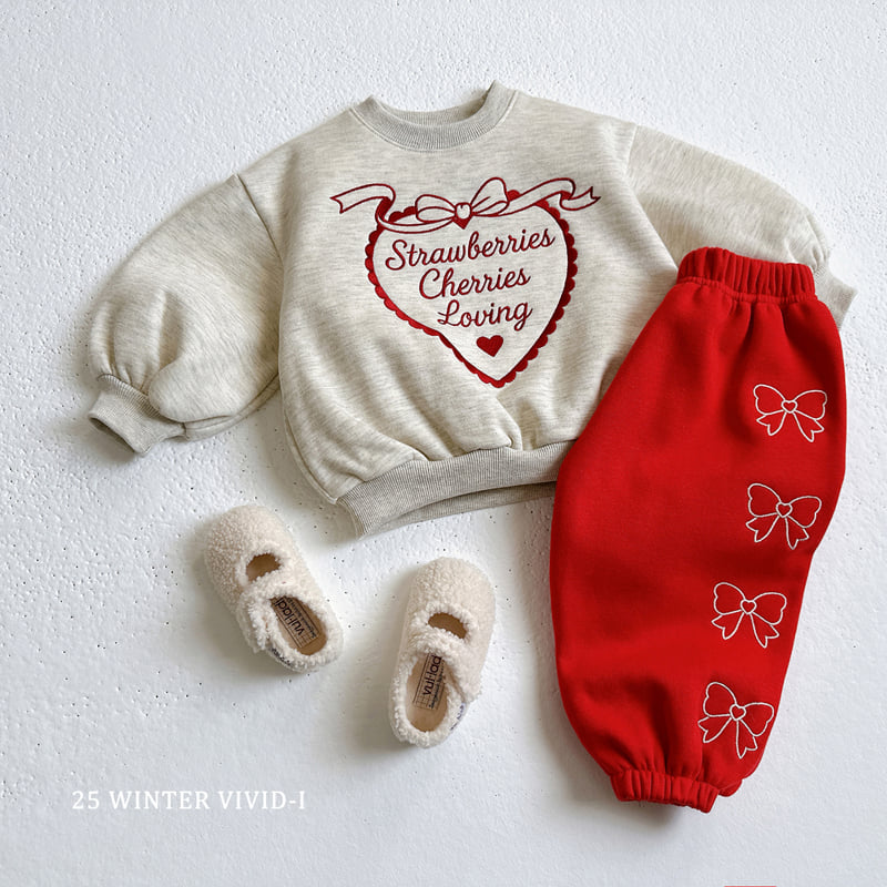 Vivid I - Korean Children Fashion - #littlefashionista - Heart Embroidery Fleece Set - 7