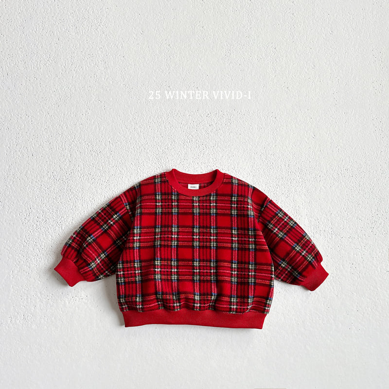 Vivid I - Korean Children Fashion - #littlefashionista - Fleece Check Sweatshirt - 6