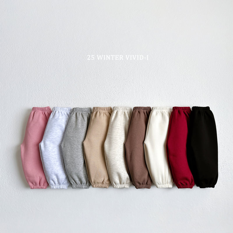 Vivid I - Korean Children Fashion - #littlefashionista - Fleece Plain Jogger Pants - 3