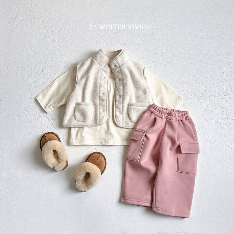 Vivid I - Korean Children Fashion - #littlefashionista - Wide Fleece Cargo Pants - 6