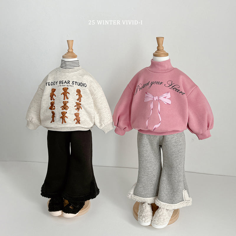 Vivid I - Korean Children Fashion - #littlefashionista - Fleece Slit Pants - 11
