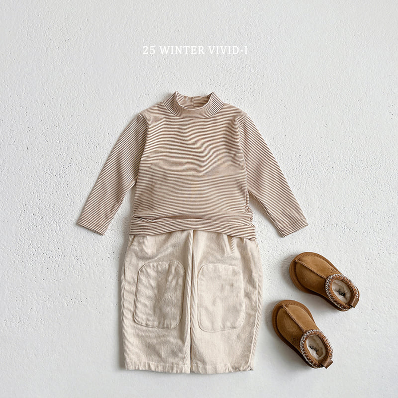 Vivid I - Korean Children Fashion - #littlefashionista - Fleece Stripe Turtleneck Tee - 8