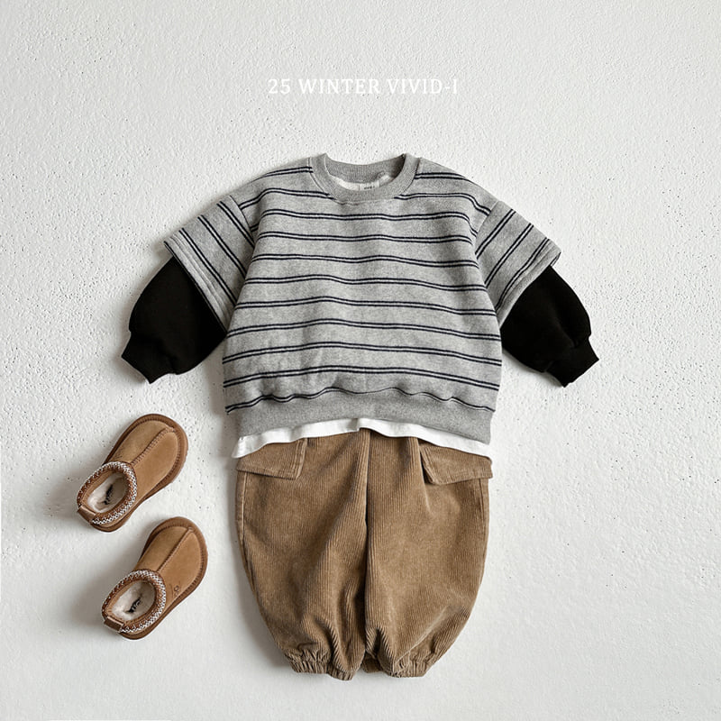 Vivid I - Korean Children Fashion - #magicofchildhood - Stripe Combo Sweatshirt - 8