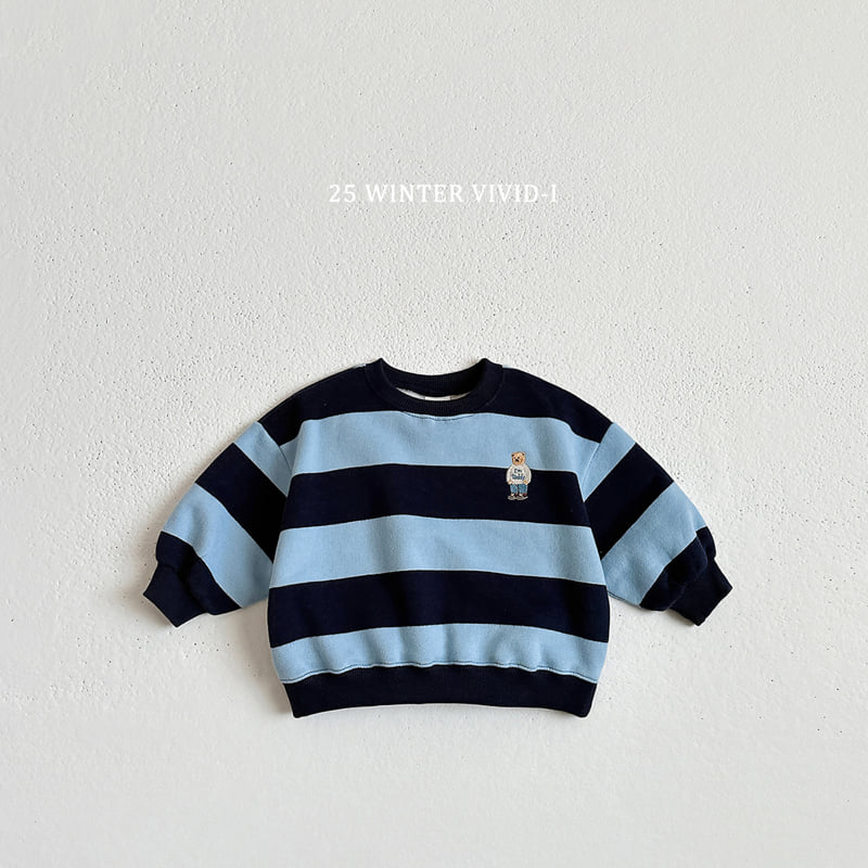 Vivid I - Korean Children Fashion - #magicofchildhood - Fleece Wide Stripe Sweatshirt - 7