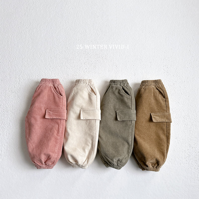 Vivid I - Korean Children Fashion - #magicofchildhood - Fleece Corduroy Cargo Pants