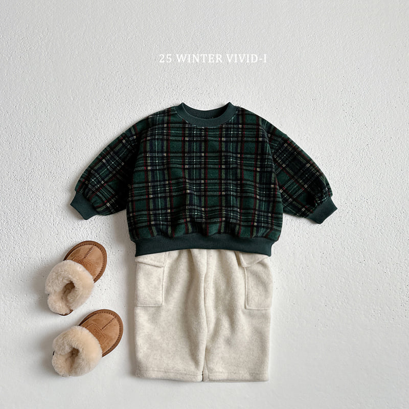 Vivid I - Korean Children Fashion - #magicofchildhood - Fleece Check Sweatshirt - 7