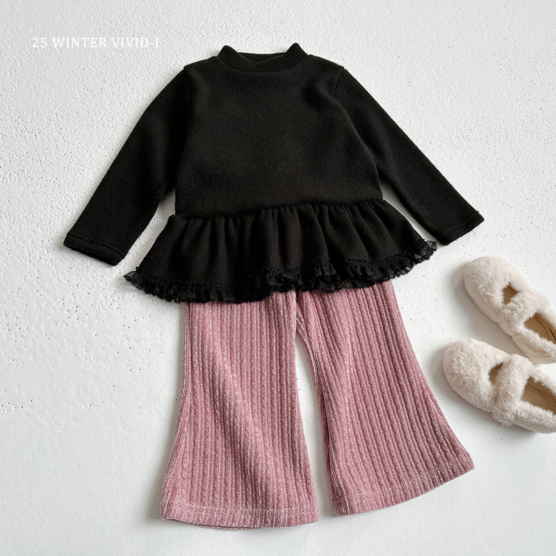 Vivid I - Korean Children Fashion - #magicofchildhood - Knit Ribbed Flare Pants - 6