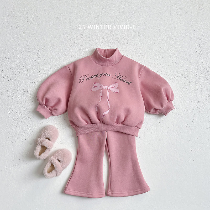Vivid I - Korean Children Fashion - #magicofchildhood - Ribbon Flare Fleece Set - 3