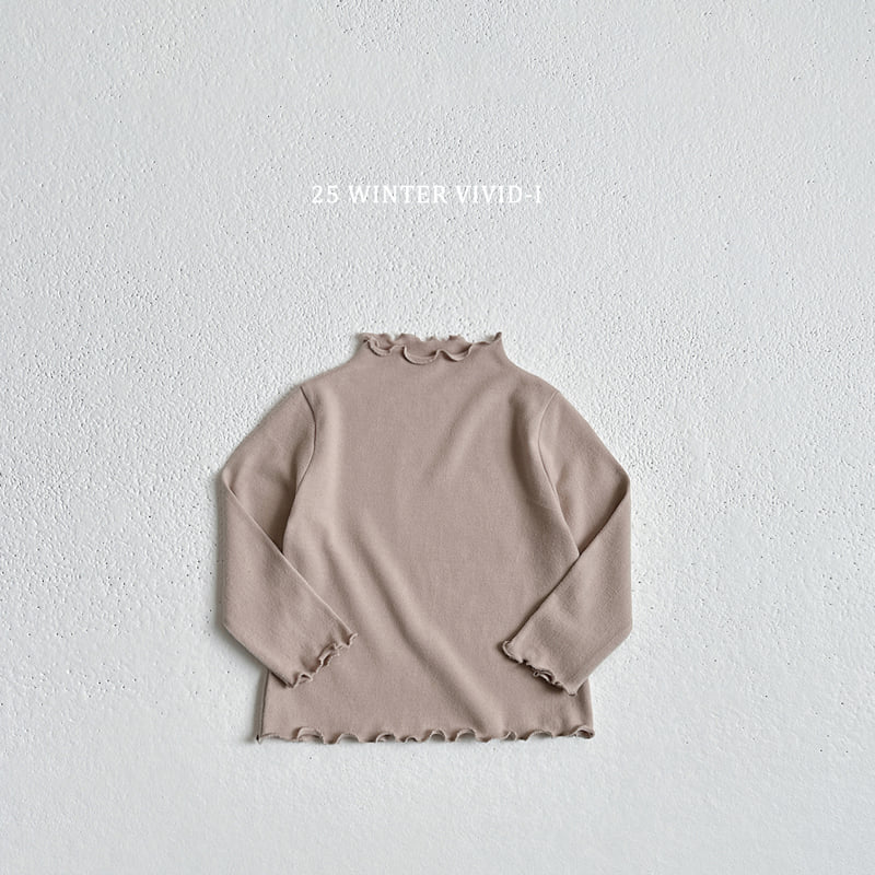 Vivid I - Korean Children Fashion - #magicofchildhood - Peach Fleece Wave Tee - 5