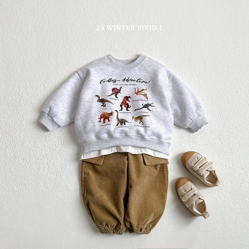 Vivid I - Korean Children Fashion - #magicofchildhood - Fleece Mini Dino Sweatshirt - 10