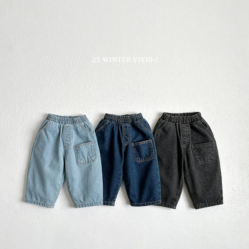 Vivid I - Korean Children Fashion - #magicofchildhood - Fleece Pocket Jeans