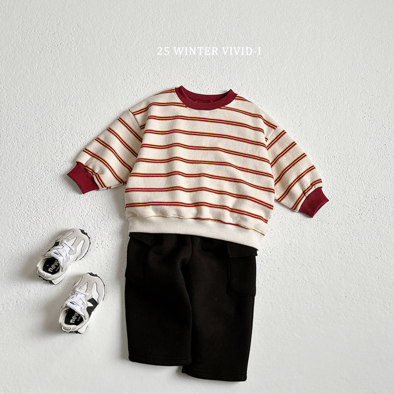 Vivid I - Korean Children Fashion - #magicofchildhood - Striped Peach Fleece Set - 12