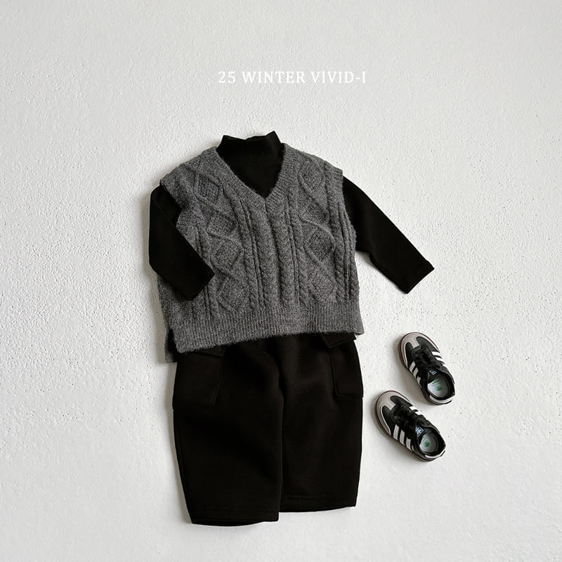 Vivid I - Korean Children Fashion - #magicofchildhood - Cable Knit Vest - 11