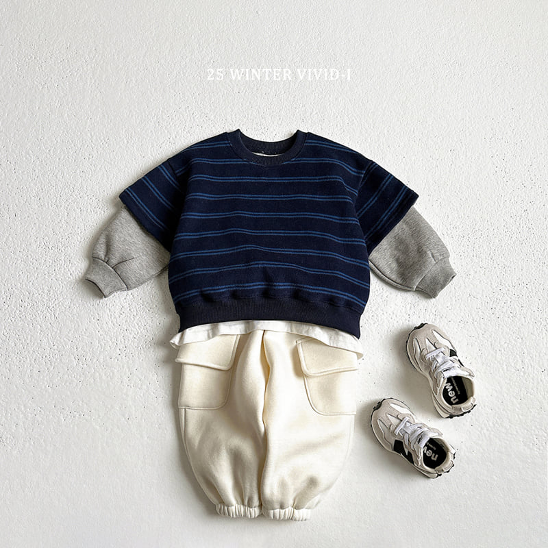 Vivid I - Korean Children Fashion - #minifashionista - Stripe Combo Sweatshirt - 9