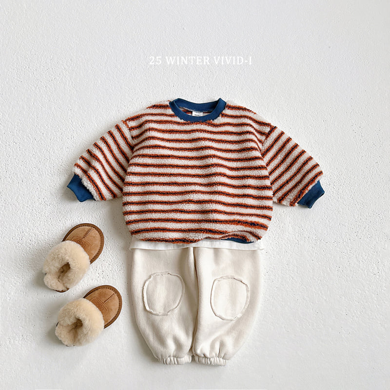 Vivid I - Korean Children Fashion - #minifashionista - Shearling Stripe Sweatshirt - 7