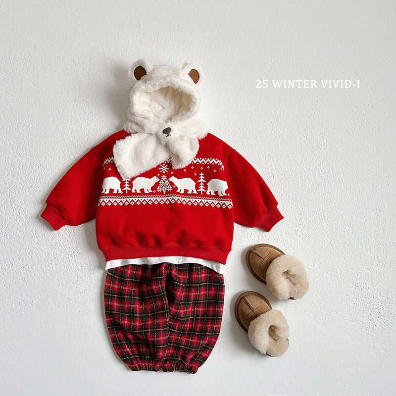 Vivid I - Korean Children Fashion - #minifashionista - Check Fleece Jogger Pants - 5