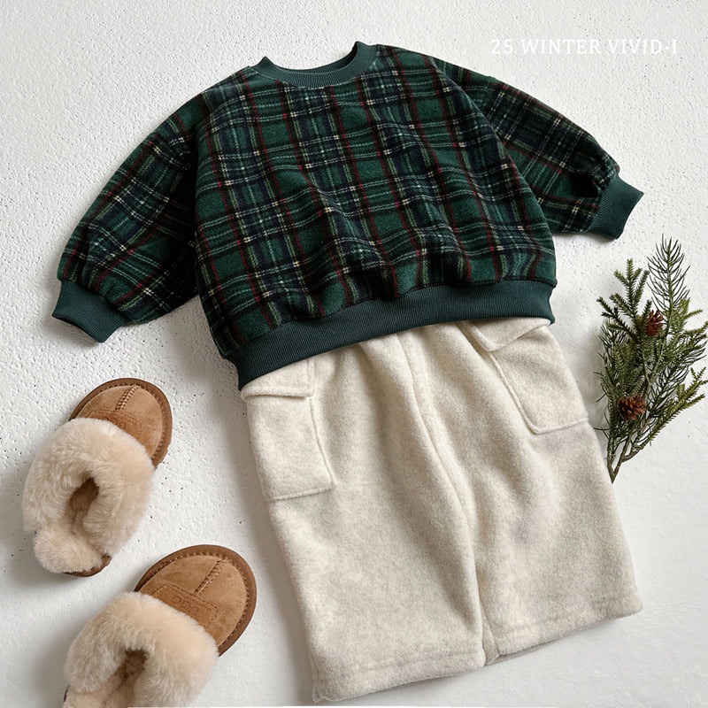 Vivid I - Korean Children Fashion - #minifashionista - Fleece Check Sweatshirt - 8