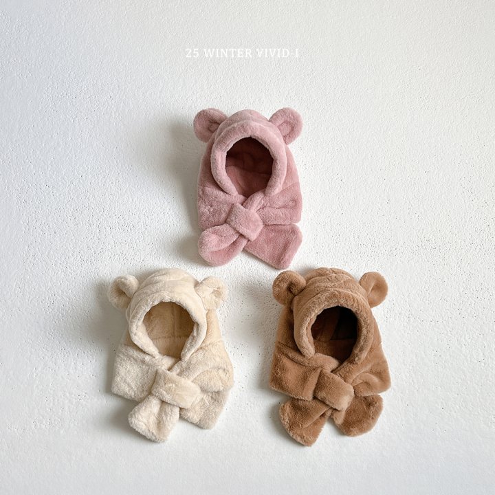Vivid I - Korean Children Fashion - #minifashionista - Bear Hat Neck Warmer