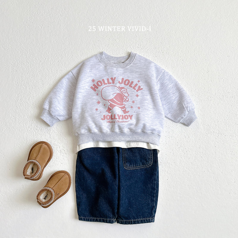 Vivid I - Korean Children Fashion - #minifashionista - Holly Jolly Santa Sweatshirt - 10