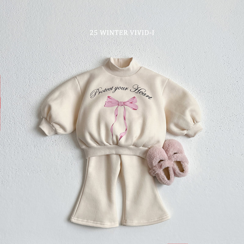 Vivid I - Korean Children Fashion - #magicofchildhood - Ribbon Flare Fleece Set - 4