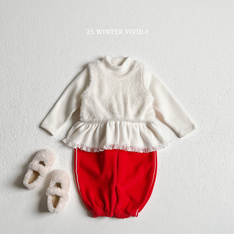 Vivid I - Korean Children Fashion - #minifashionista - Frill Mock Neck Tee - 8