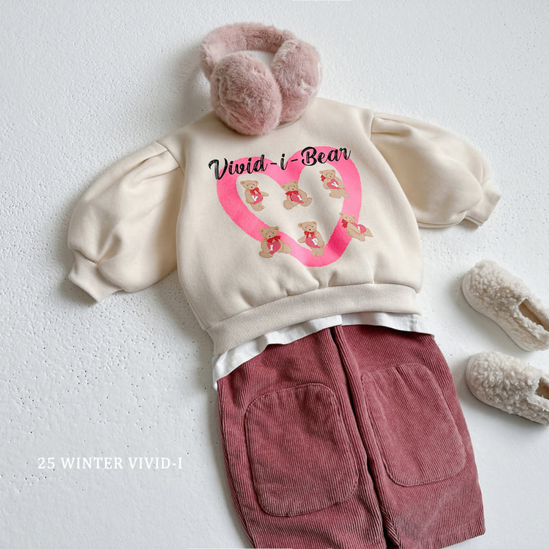 Vivid I - Korean Children Fashion - #minifashionista - Heart Puff Fleece Sweatshirt - 7