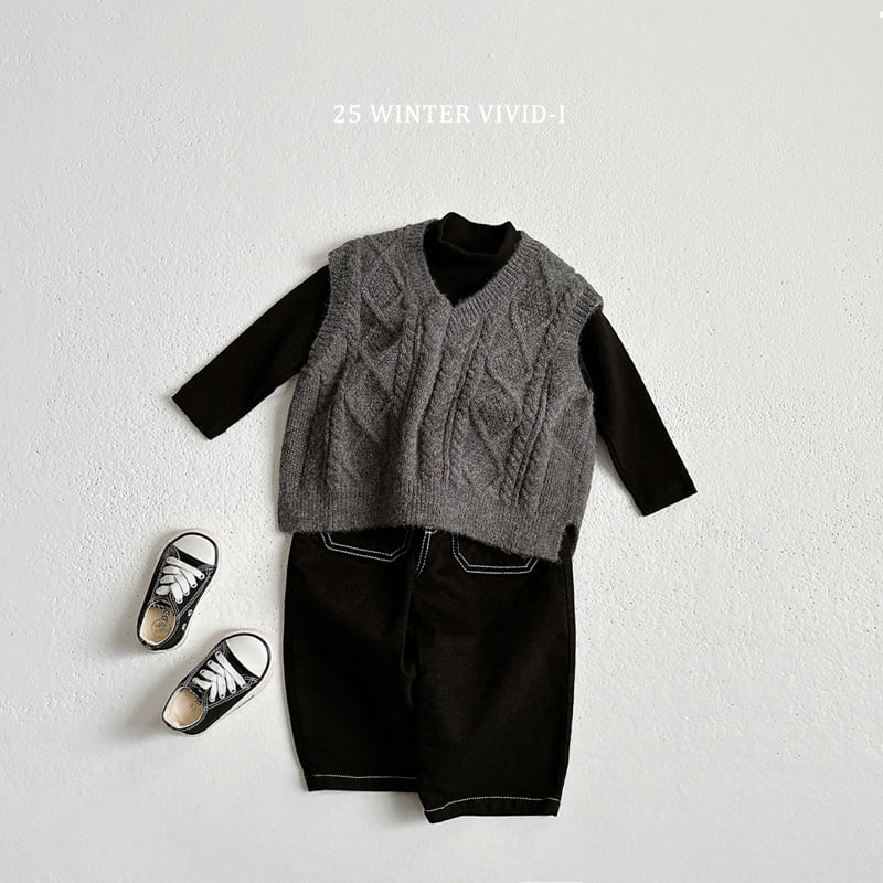 Vivid I - Korean Children Fashion - #minifashionista - Cable Knit Vest - 12