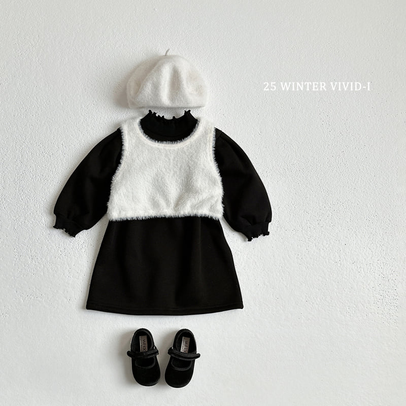 Vivid I - Korean Children Fashion - #minifashionista - Fleece Wave One-piece - 10