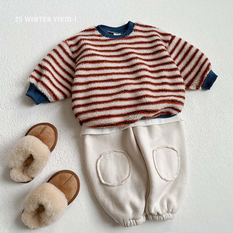 Vivid I - Korean Children Fashion - #prettylittlegirls - Shearling Stripe Sweatshirt - 8